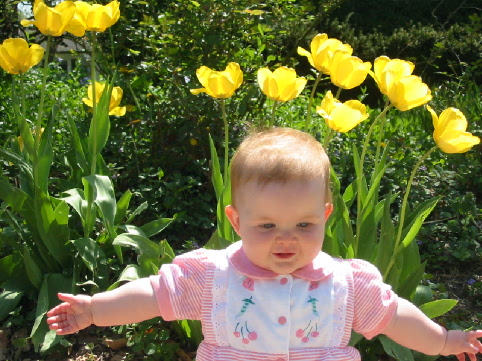 2003 April 14 Bethany and Jane with tulips